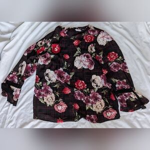 Liz Claiborne Women's Floral Career Blouse Size Large
